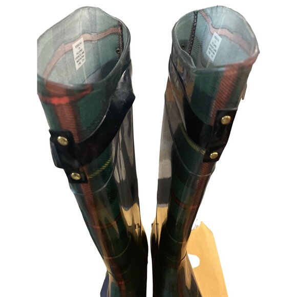 Ralph Lauren Rossalyn II Plaid PVC Rain Boots 7B - Picture 2 of 5